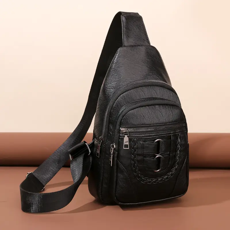 New Women's PU Leather Crossbody Bag Tan - Image 7