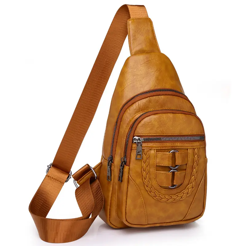 New Women's PU Leather Crossbody Bag Tan - Image 8