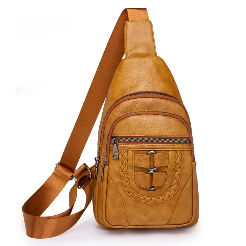 New Women's PU Leather Crossbody Bag Tan - Image 2