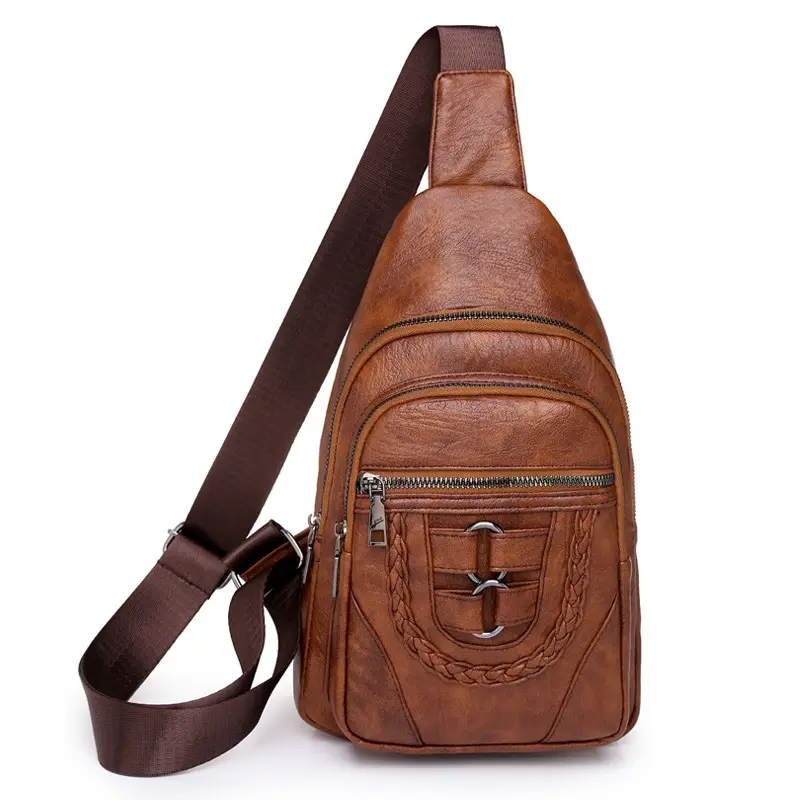 New Women's PU Leather Crossbody Bag Tan - Image 3