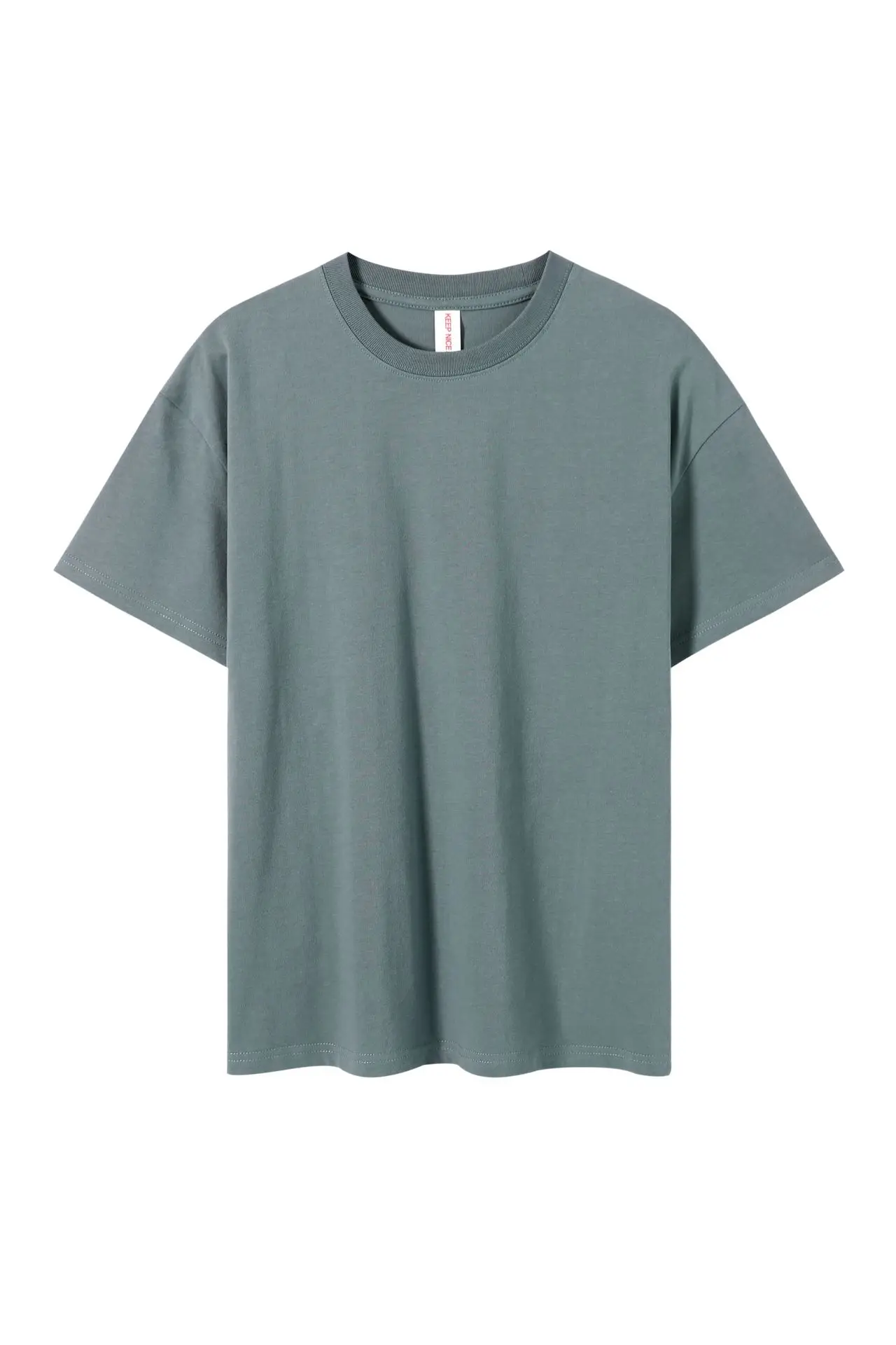 Men Olive Green Loose Fit T-Shirt Short Sleeve - Image 7