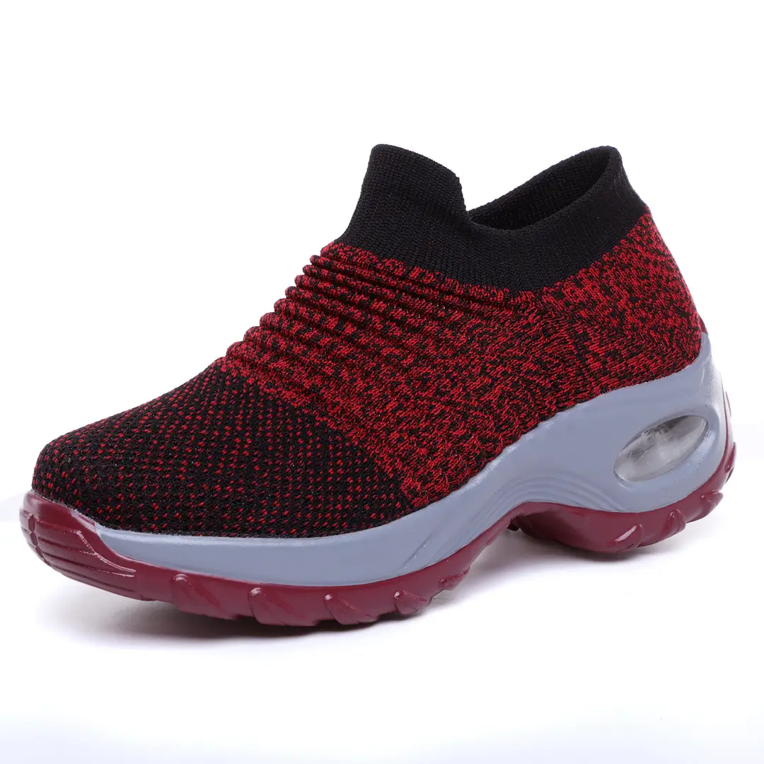 Cross-border plus size Women's Shoes Air Cushion Fly Woven sneaker Flaking Shoes Fashion Rocking Shoes Casual Shoes Socks Shoes Women's 1839 - Image 3