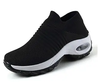 Cross-border plus size Women's Shoes Air Cushion Fly Woven sneaker Flaking Shoes Fashion Rocking Shoes Casual Shoes Socks Shoes Women's 1839 - Image 4
