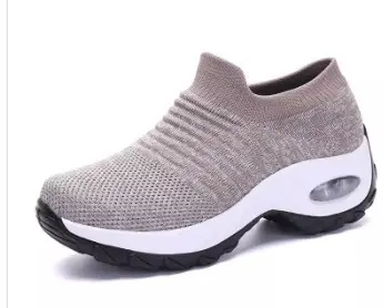 Cross-border plus size Women's Shoes Air Cushion Fly Woven sneaker Flaking Shoes Fashion Rocking Shoes Casual Shoes Socks Shoes Women's 1839 - Image 5