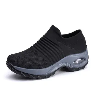 Cross-border plus size Women's Shoes Air Cushion Fly Woven sneaker Flaking Shoes Fashion Rocking Shoes Casual Shoes Socks Shoes Women's 1839 - Image 6