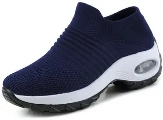 Cross-border plus size Women's Shoes Air Cushion Fly Woven sneaker Flaking Shoes Fashion Rocking Shoes Casual Shoes Socks Shoes Women's 1839 - Image 8