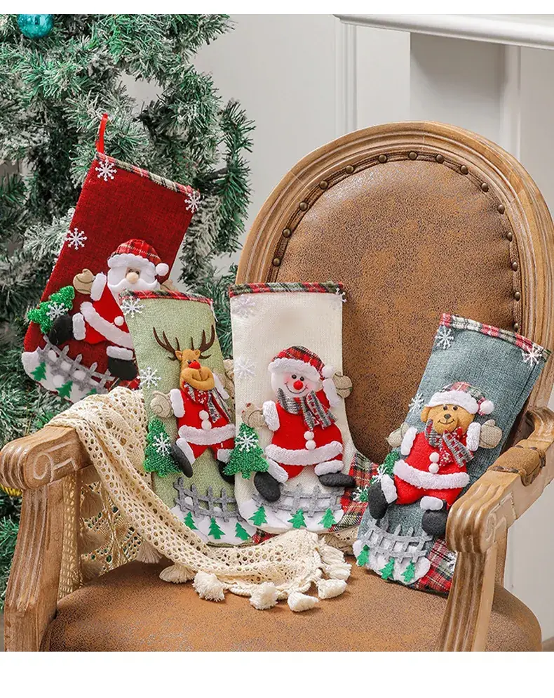 Hong Kong Love Cross-border Linen Christmas Stocking Set — feature 7