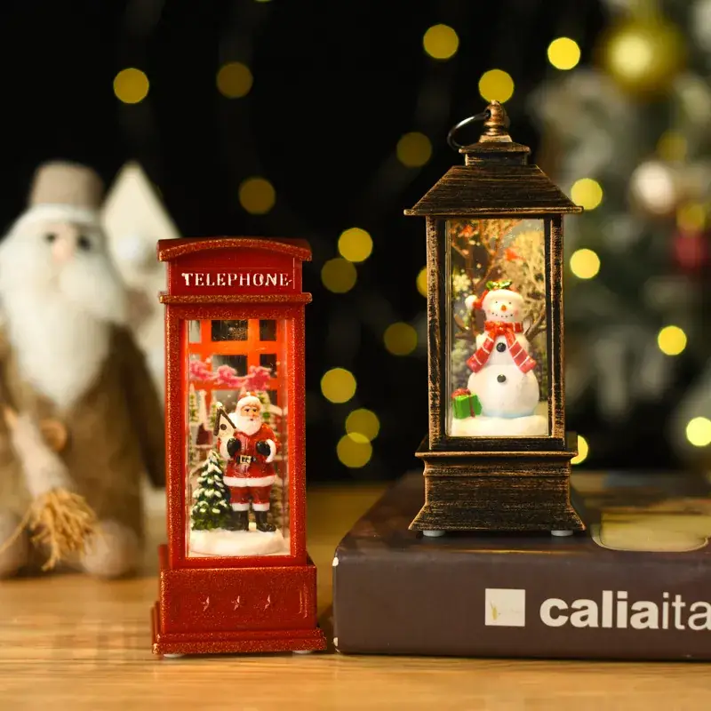 Santa Claus Christmas Telephone Booth Lamp