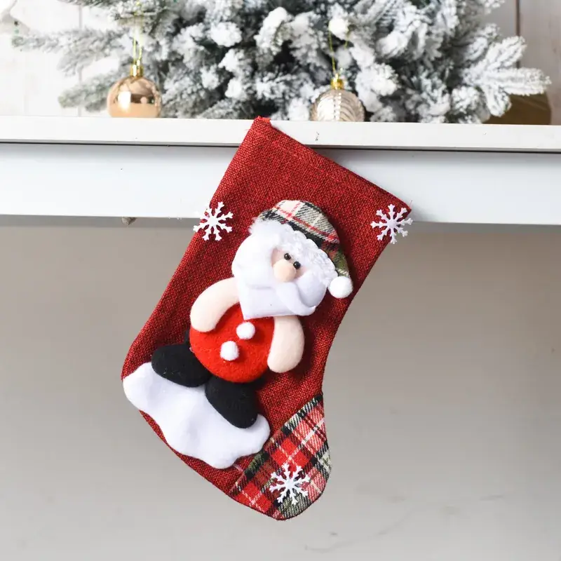 Christmas Santa Socks Decorative Bag Red Star Tree - Image 21