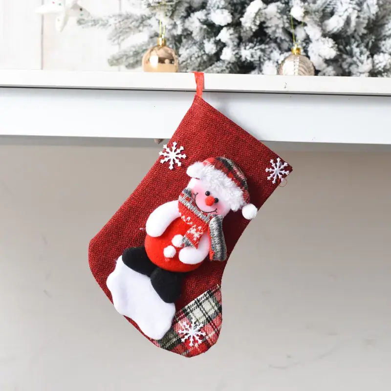 Christmas Santa Socks Decorative Bag Red Star Tree - Image 22