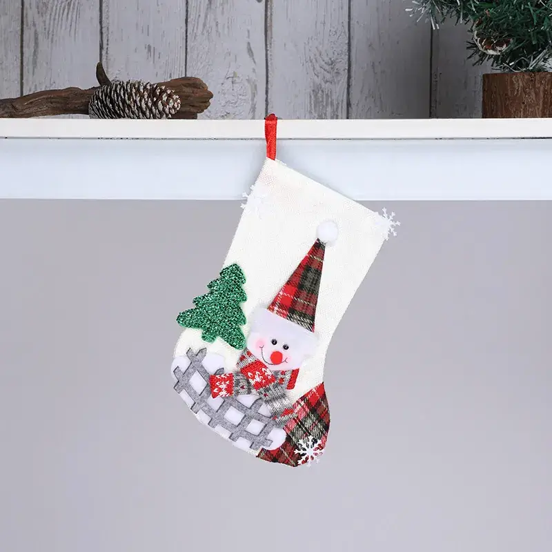 Christmas Santa Socks Decorative Bag Red Star Tree - Image 29