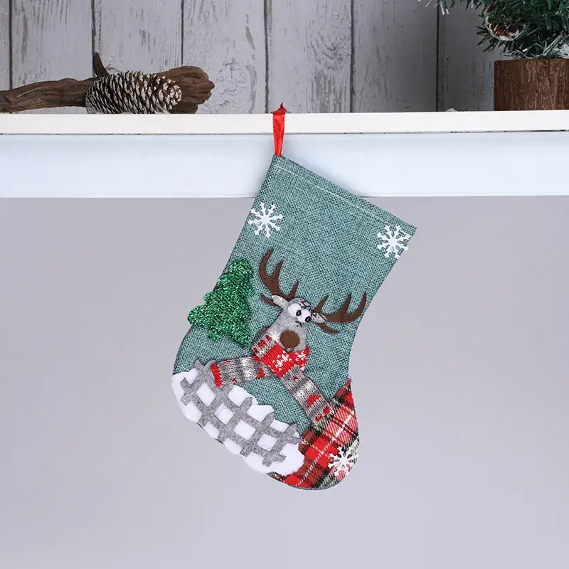 Christmas Santa Socks Decorative Bag Red Star Tree - Image 30