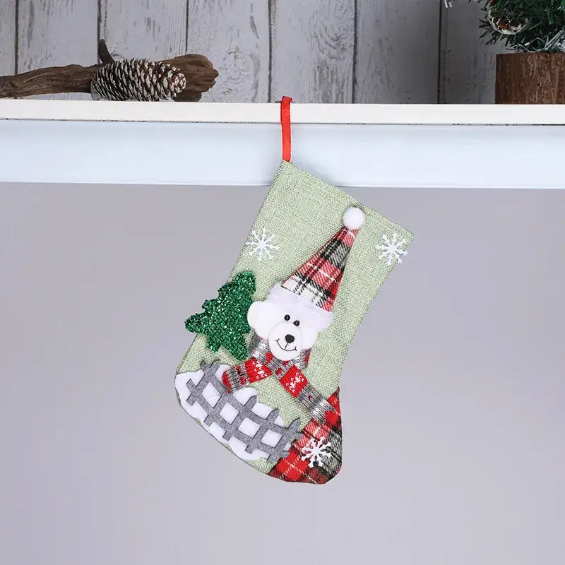 Christmas Santa Socks Decorative Bag Red Star Tree - Image 31