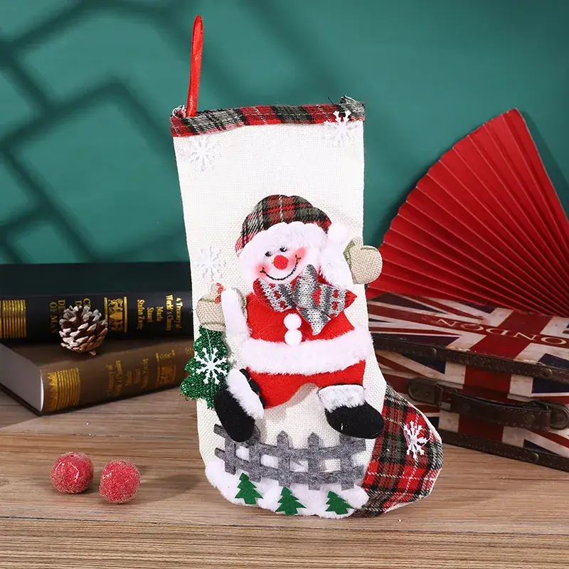 Christmas Santa Socks Decorative Bag Red Star Tree - Image 37