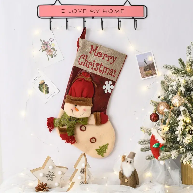 Christmas Santa Socks Decorative Bag Red Star Tree - Image 41