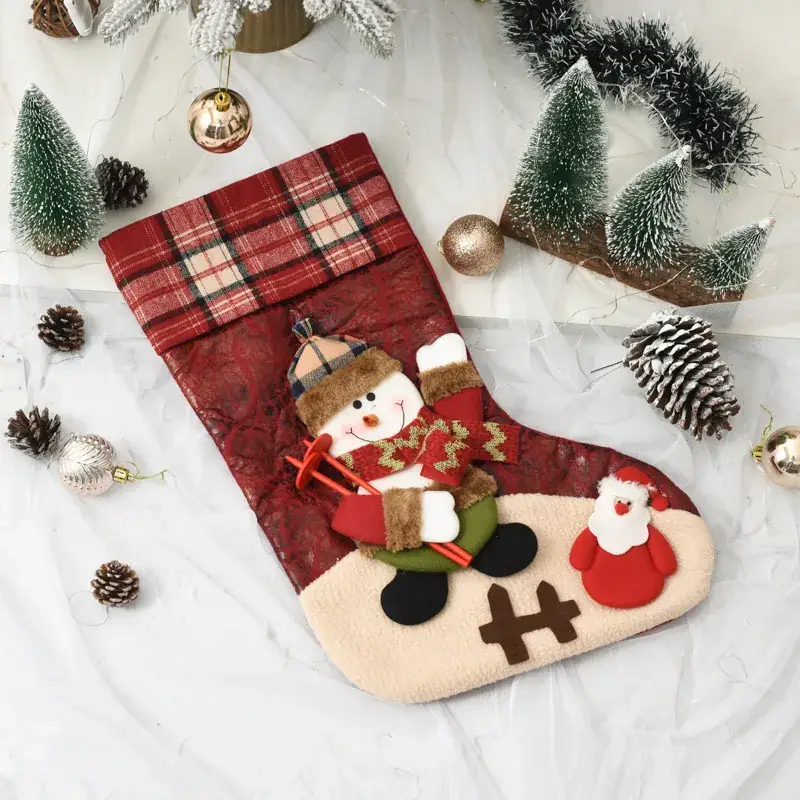 Christmas Santa Socks Decorative Bag Red Star Tree - Image 44