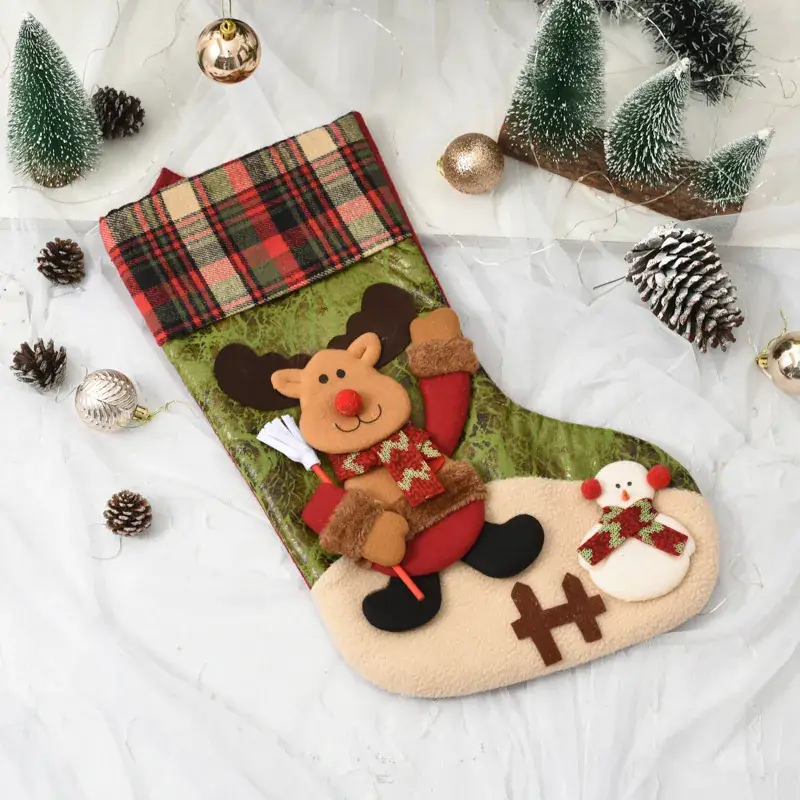 Christmas Santa Socks Decorative Bag Red Star Tree - Image 45
