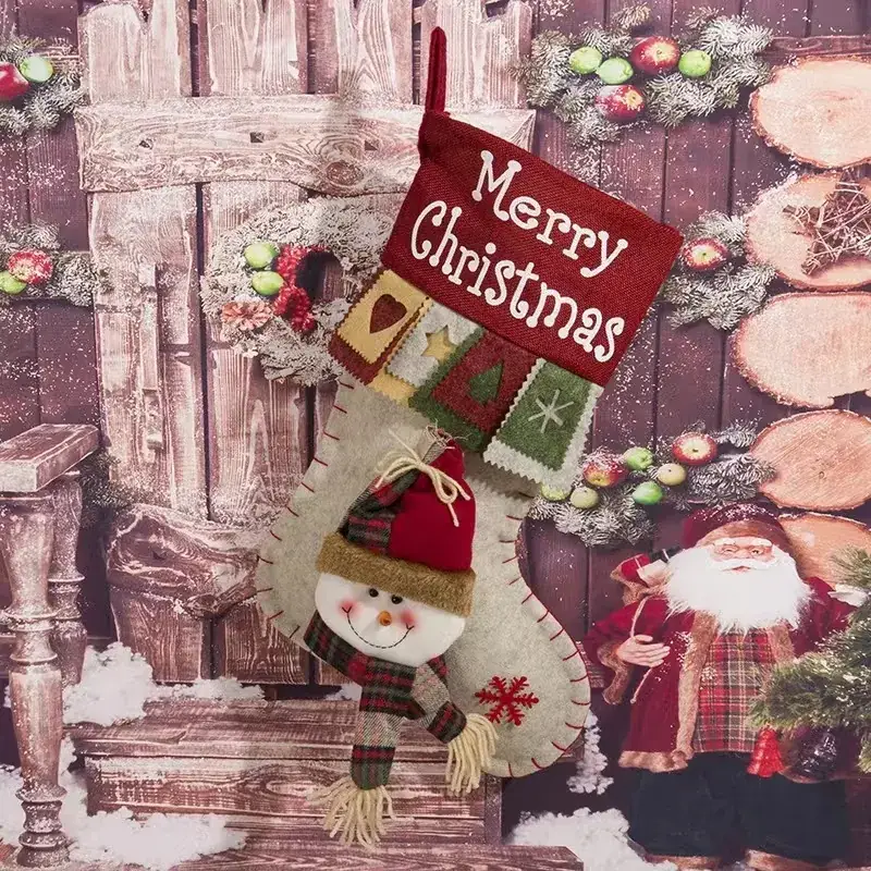 Christmas Santa Socks Decorative Bag Red Star Tree - Image 50