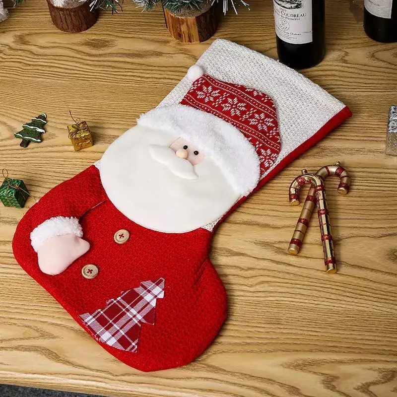 Christmas Santa Socks Decorative Bag Red Star Tree - Image 52