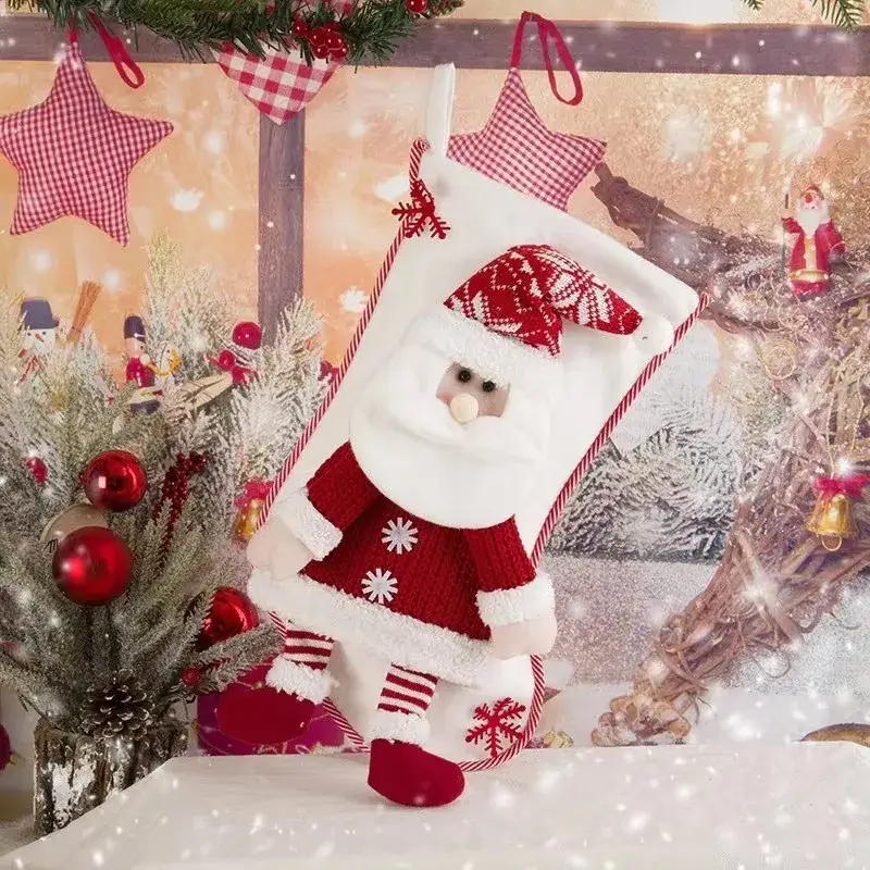 Christmas Santa Socks Decorative Bag Red Star Tree - Image 54