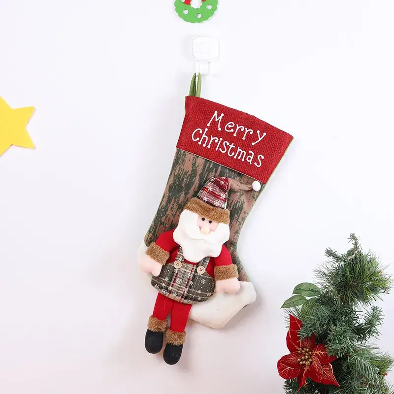 Christmas Santa Socks Decorative Bag Red Star Tree - Image 56