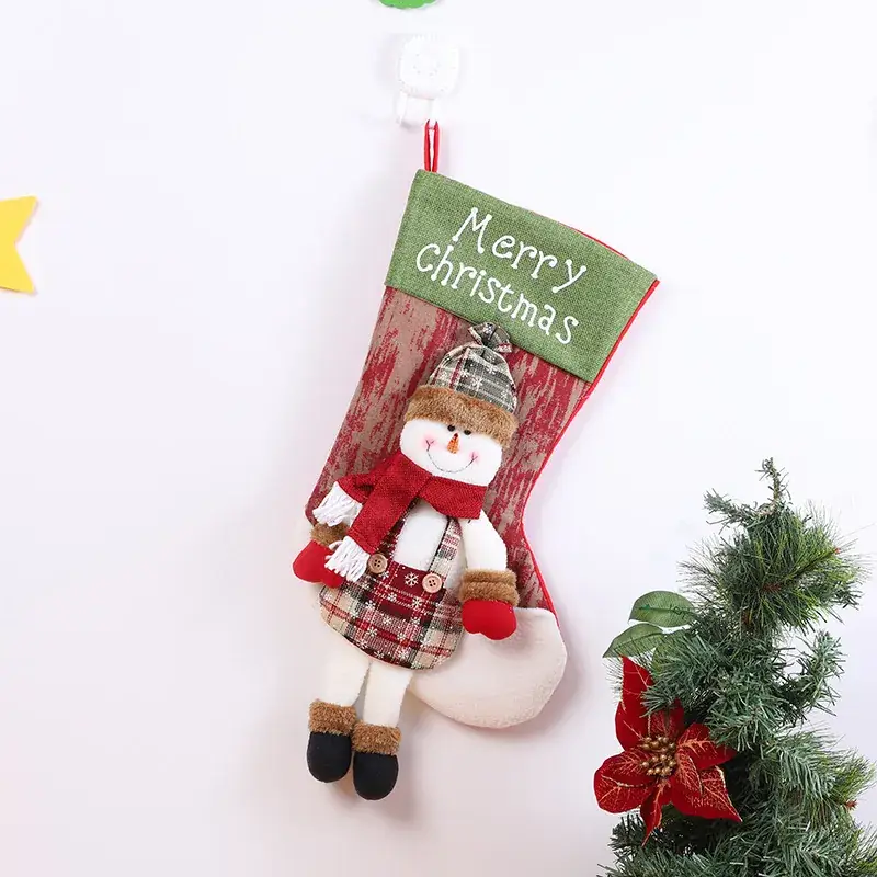 Christmas Santa Socks Decorative Bag Red Star Tree - Image 57