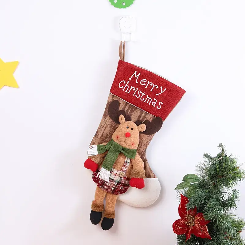 Christmas Santa Socks Decorative Bag Red Star Tree - Image 58