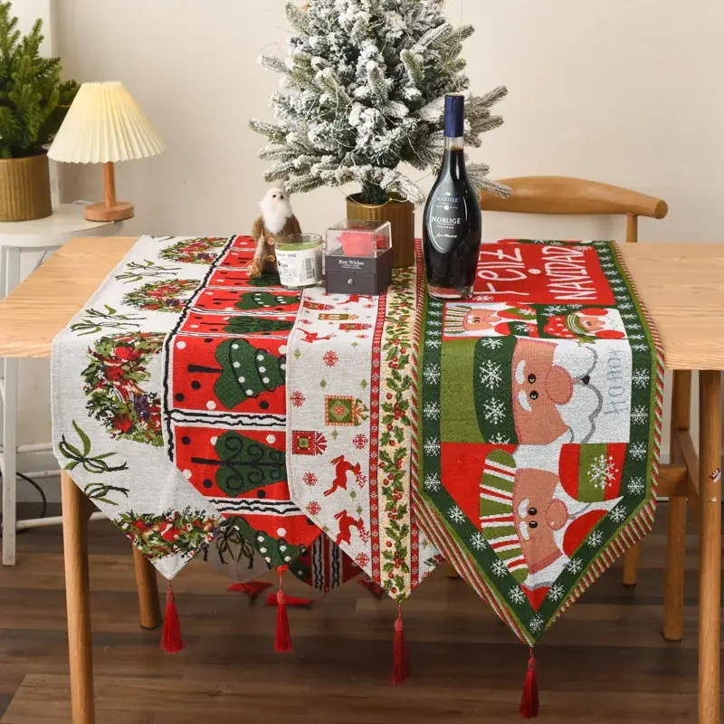 New Christmas Tablecloth Runner with Floral Design - Image 6