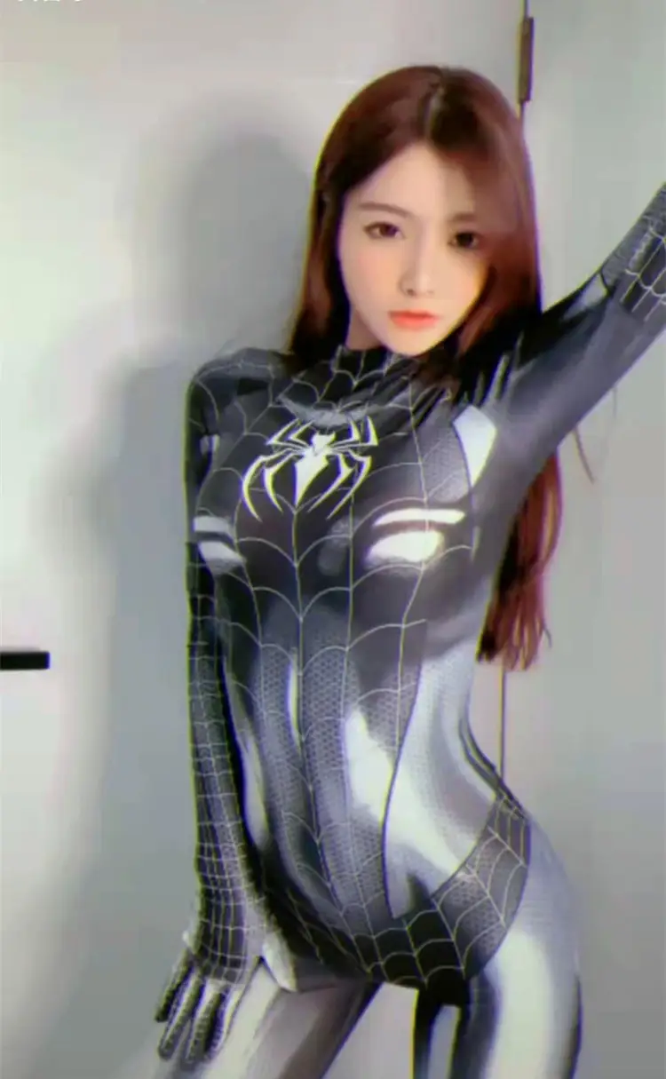 Spider-Man Black Leather Lined Suit Women Sexy - Image 3