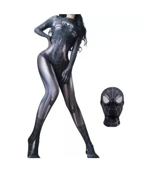 Spider-Man Black Leather Lined Suit Women Sexy - Image 6