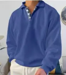 Men's Light Purple Polo Neck Sweatshirt Sweater - Image 18