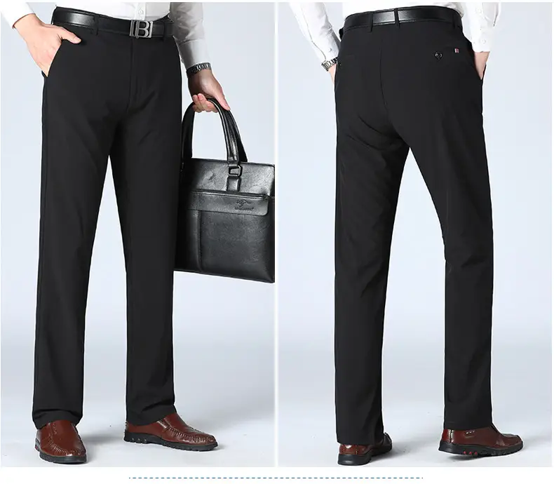 Men's Stretch Ice Silk Casual Pants Grey — feature 14