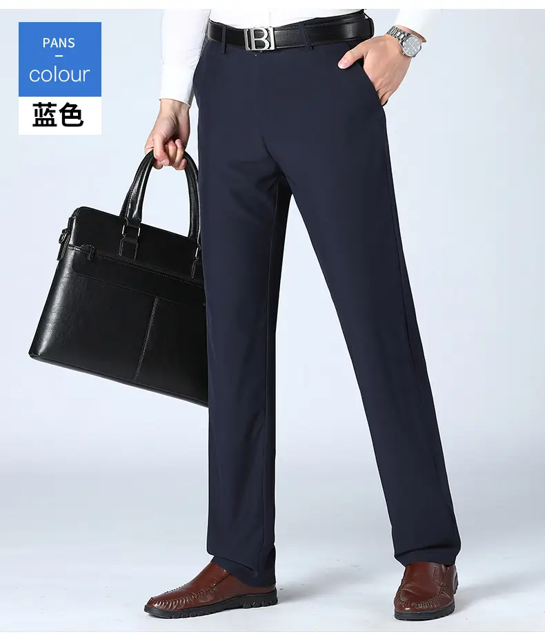 Men's Stretch Ice Silk Casual Pants Grey — feature 15