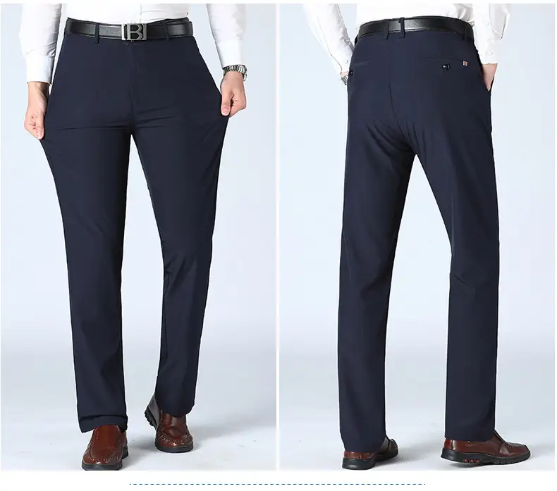 Men's Stretch Ice Silk Casual Pants Grey — feature 16
