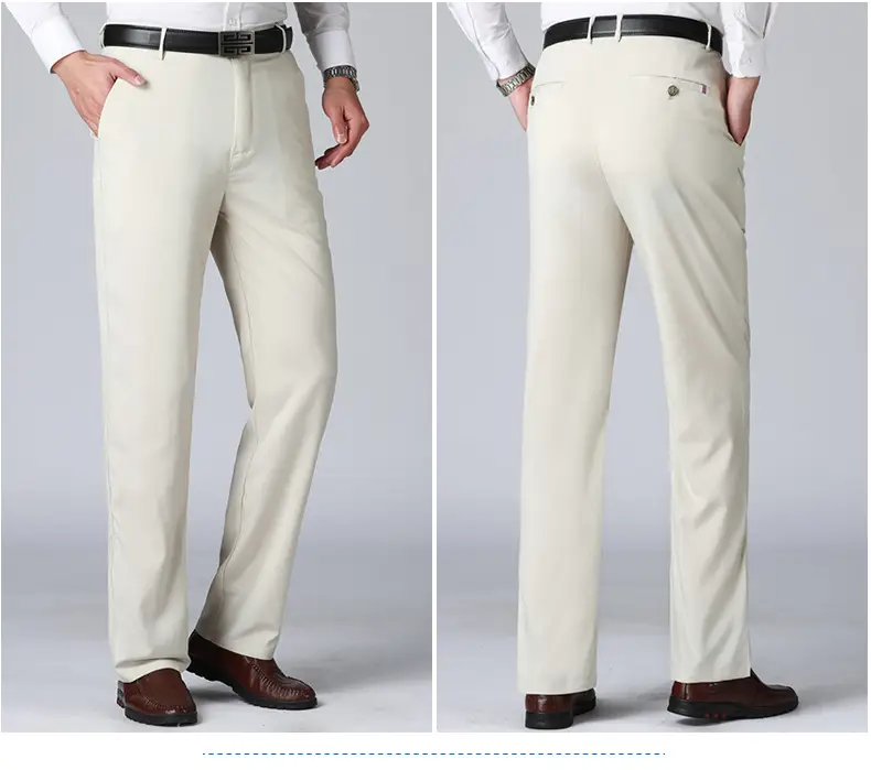 Men's Stretch Ice Silk Casual Pants Grey — feature 18