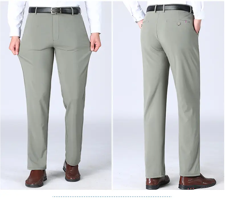 Men's Stretch Ice Silk Casual Pants Grey — feature 20