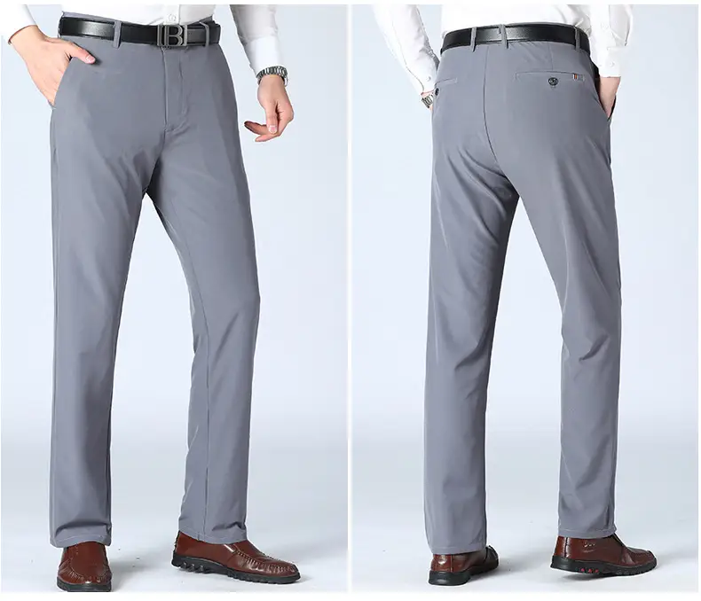 Men's Stretch Ice Silk Casual Pants Grey — feature 22