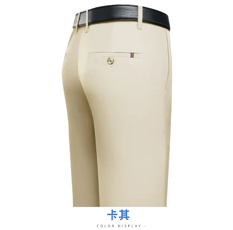 Men's Stretch Ice Silk Casual Pants Grey — feature 5