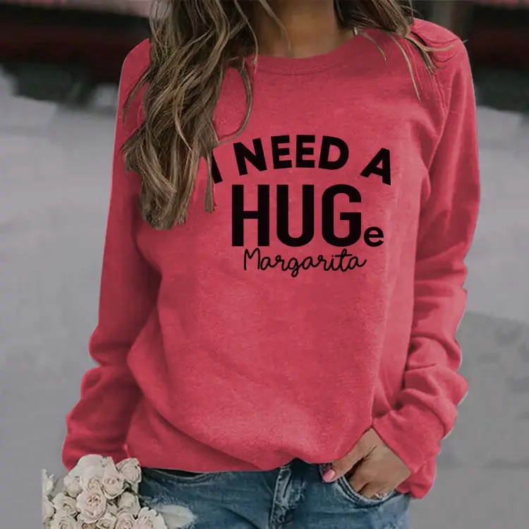 Need A Huge Margarita Letter Round Neck Sweater - Image 18