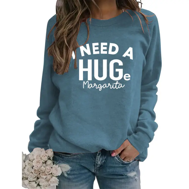 Need A Huge Margarita Letter Round Neck Sweater - Image 19