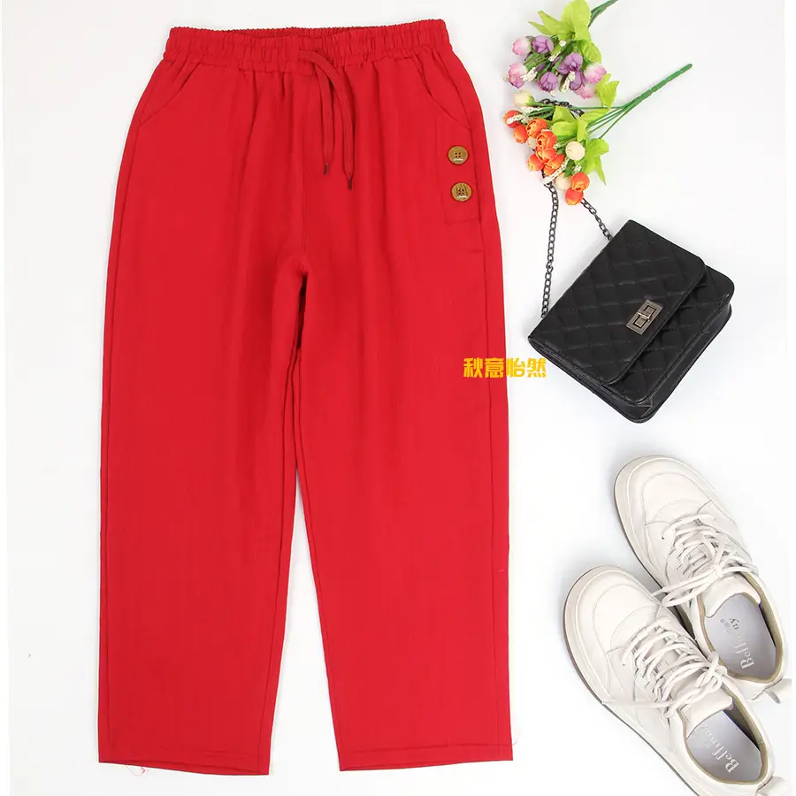 Women Cotton Linen Harem Pants Summer Loose Large