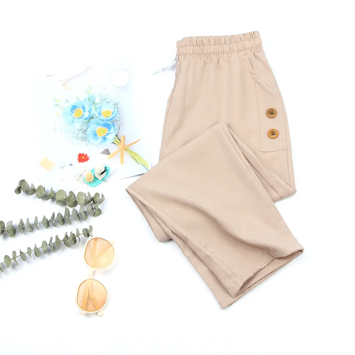 Women Cotton Linen Harem Pants Summer Loose Large