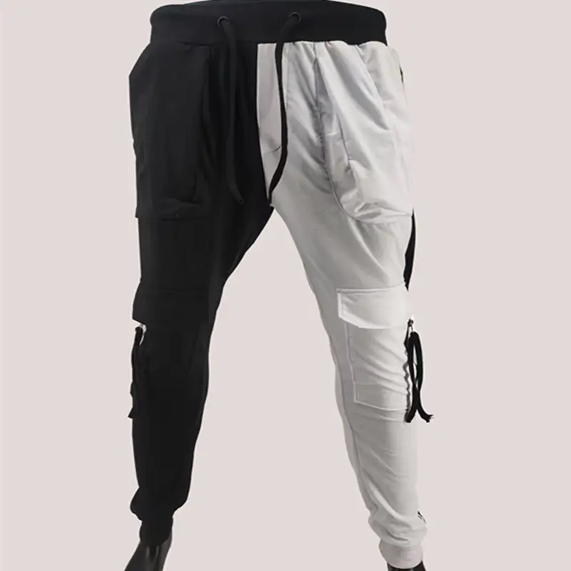 Men's Yellow Black Cargo Pants with Tether Drawstring - Image 9