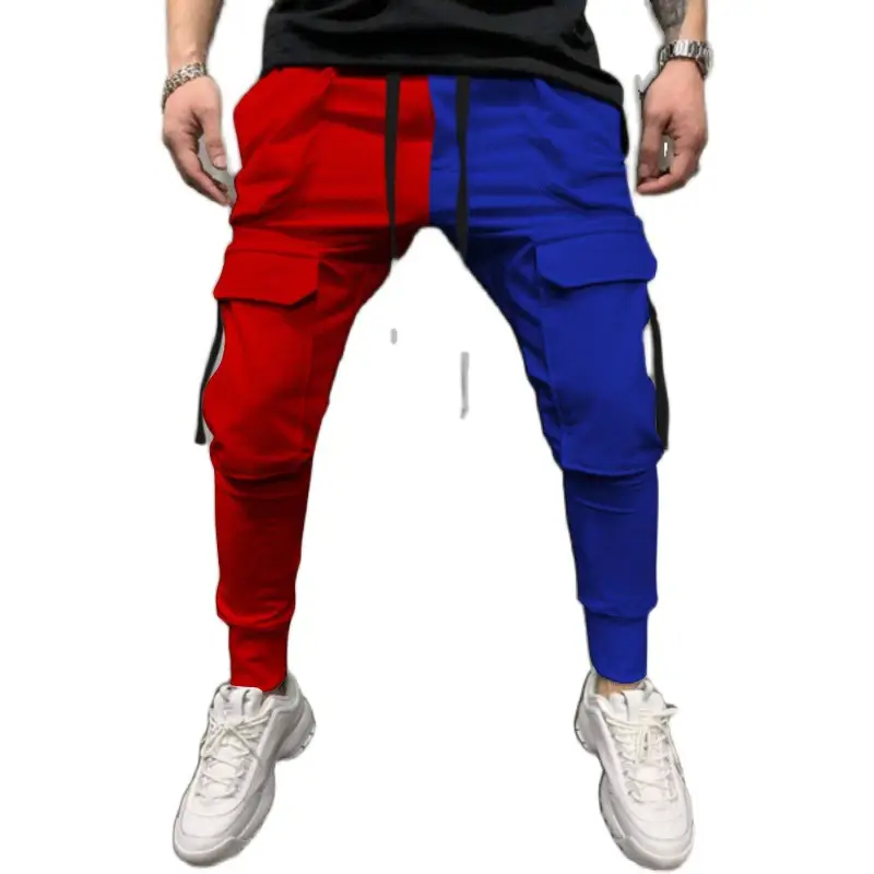 Men's Yellow Black Cargo Pants with Tether Drawstring - Image 12