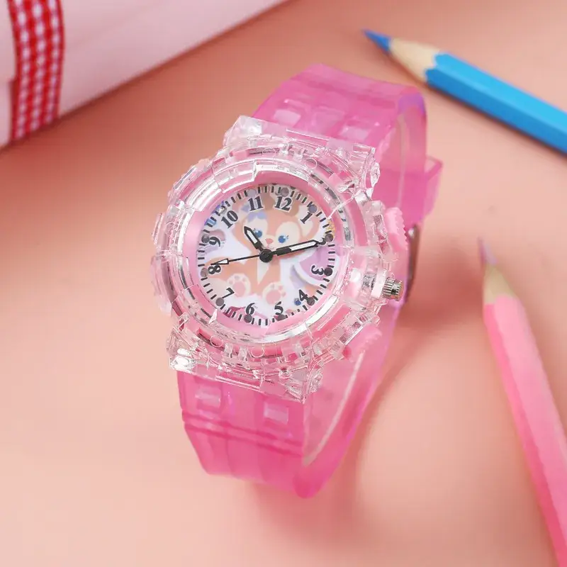 Pink Cartoon Watch for Girls Boys Kids