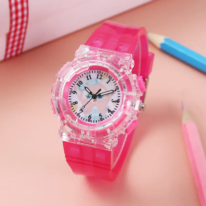 Pink Cartoon Watch for Girls Boys Kids