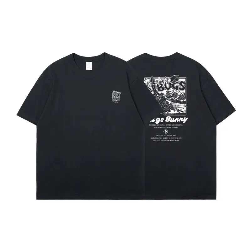 Men Cotton Printed T-shirt White Blue Graphic - Image 3