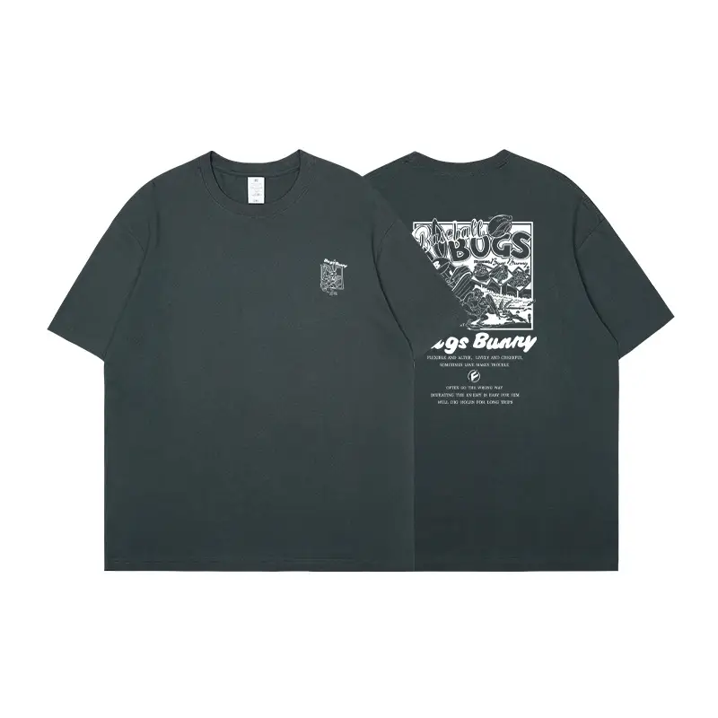 Men Cotton Printed T-shirt White Blue Graphic - Image 4