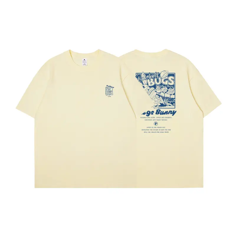 Men Cotton Printed T-shirt White Blue Graphic - Image 5