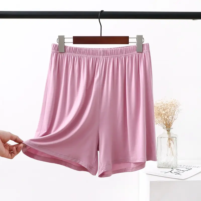 Women's Pink Modal High Waist Shorts Plus Size - Image 3